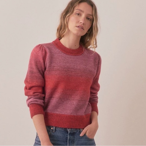 Marine Layer Sweaters - NWT Marine Layer Ayla Ombré Stripe Puff Sleeve Sweater in Size XL